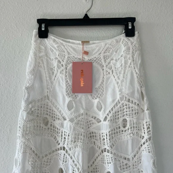 NWT Cult Gaia Cove Cup Up Crochet Pants in White - Picture 4 of 9